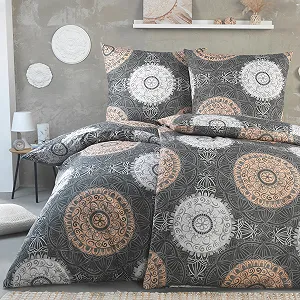 Комплект постільної білизни BaSaTex AVA 4 елементи 100% бавовна 2 x 135 x 200 см + 2 x 80 x 80 см, Renforcé, на блискавці - Фото 1