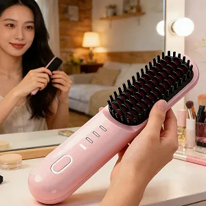 Щетка-выпрямитель беспроводная аккумуляторная 3 температурных режима synthetic.ua - Фото 1
