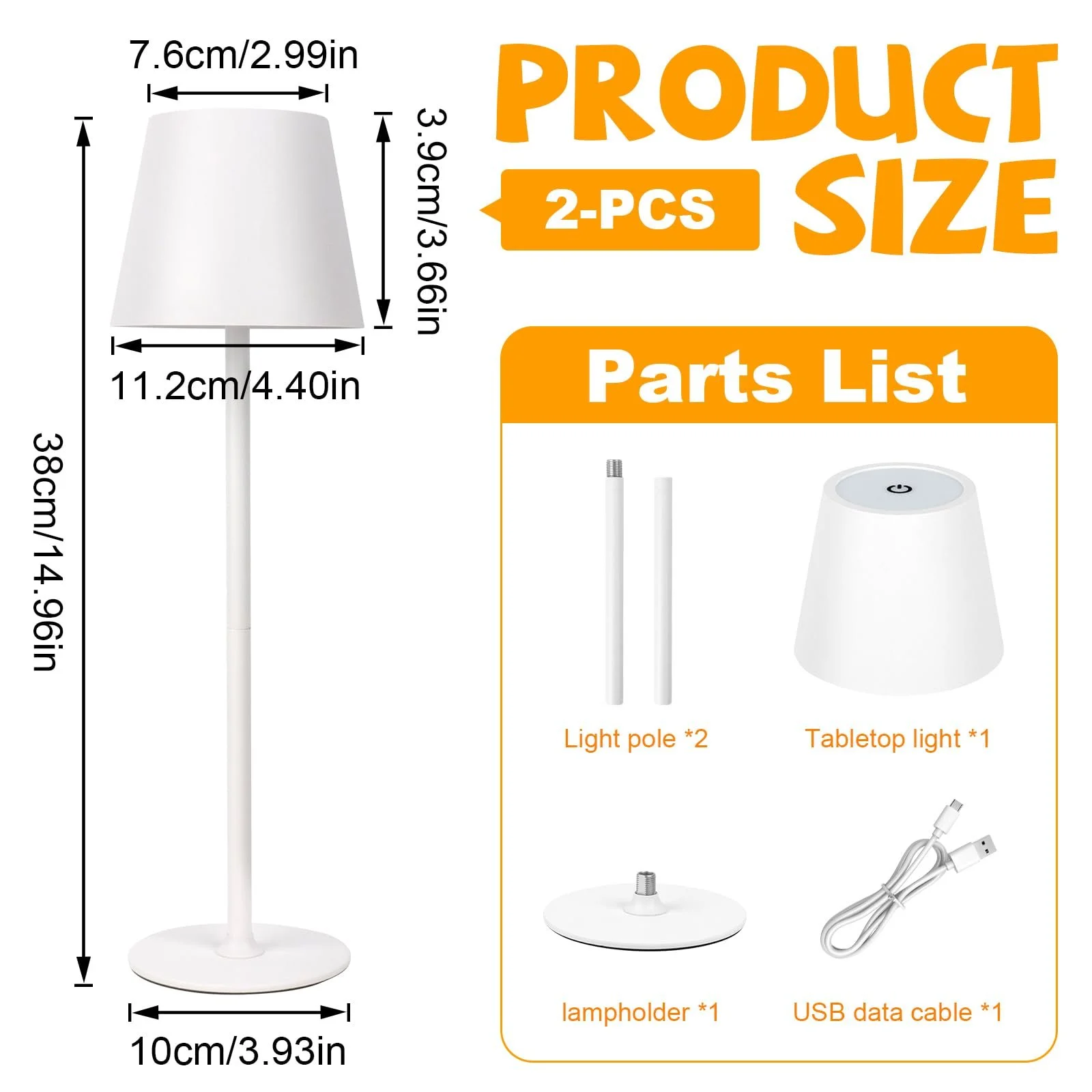 Настільна лампа LED Бездротова Портативна Сенсорна Акумуляторна Бежевий, фото №2