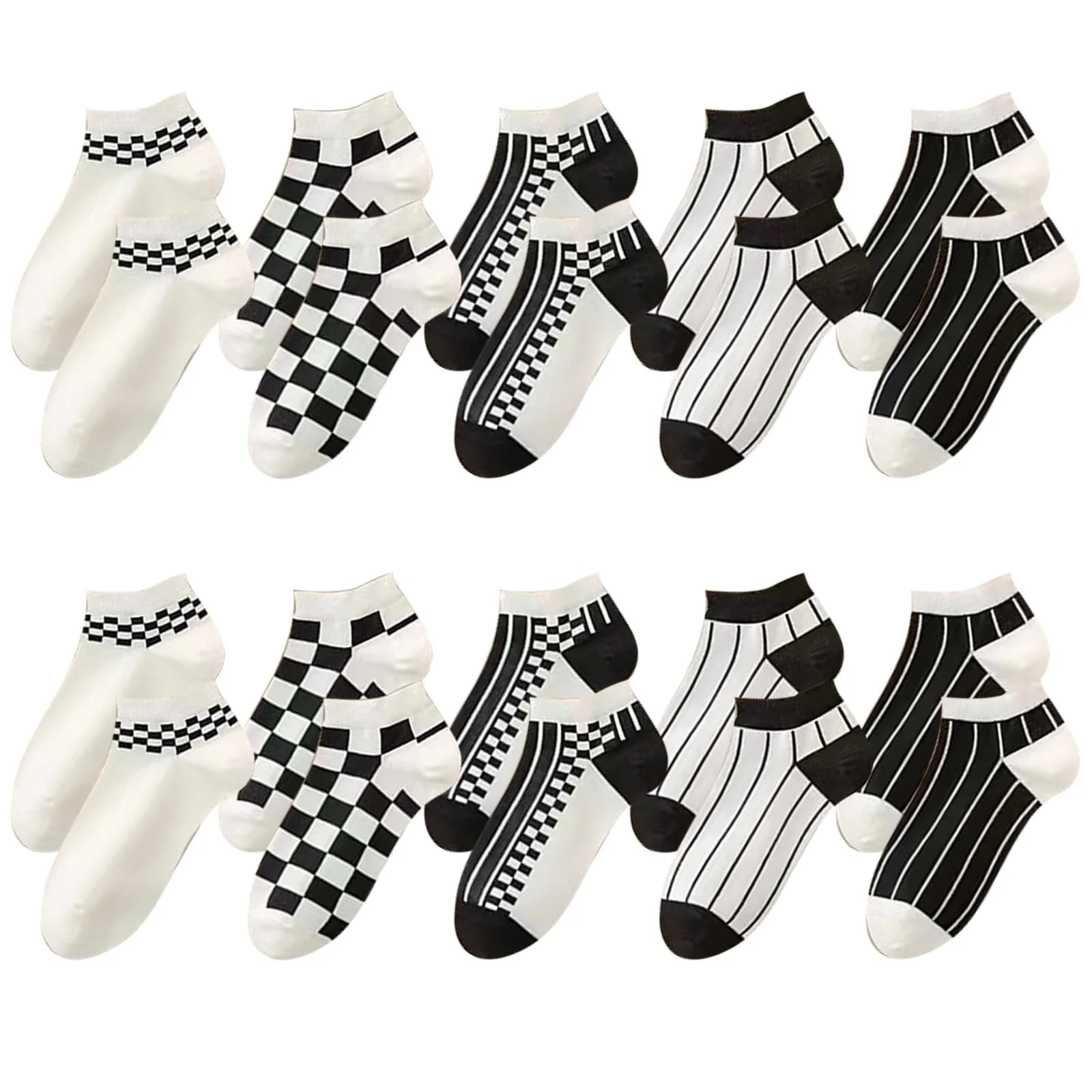 Женские носки Тип Спортивные носки 39-42 полосатые и клетчатые - 10 пар, фото №1 Женские носки Тип Спортивные носки 39-42 полосатые и клетчатые - 10 пар, фото №1