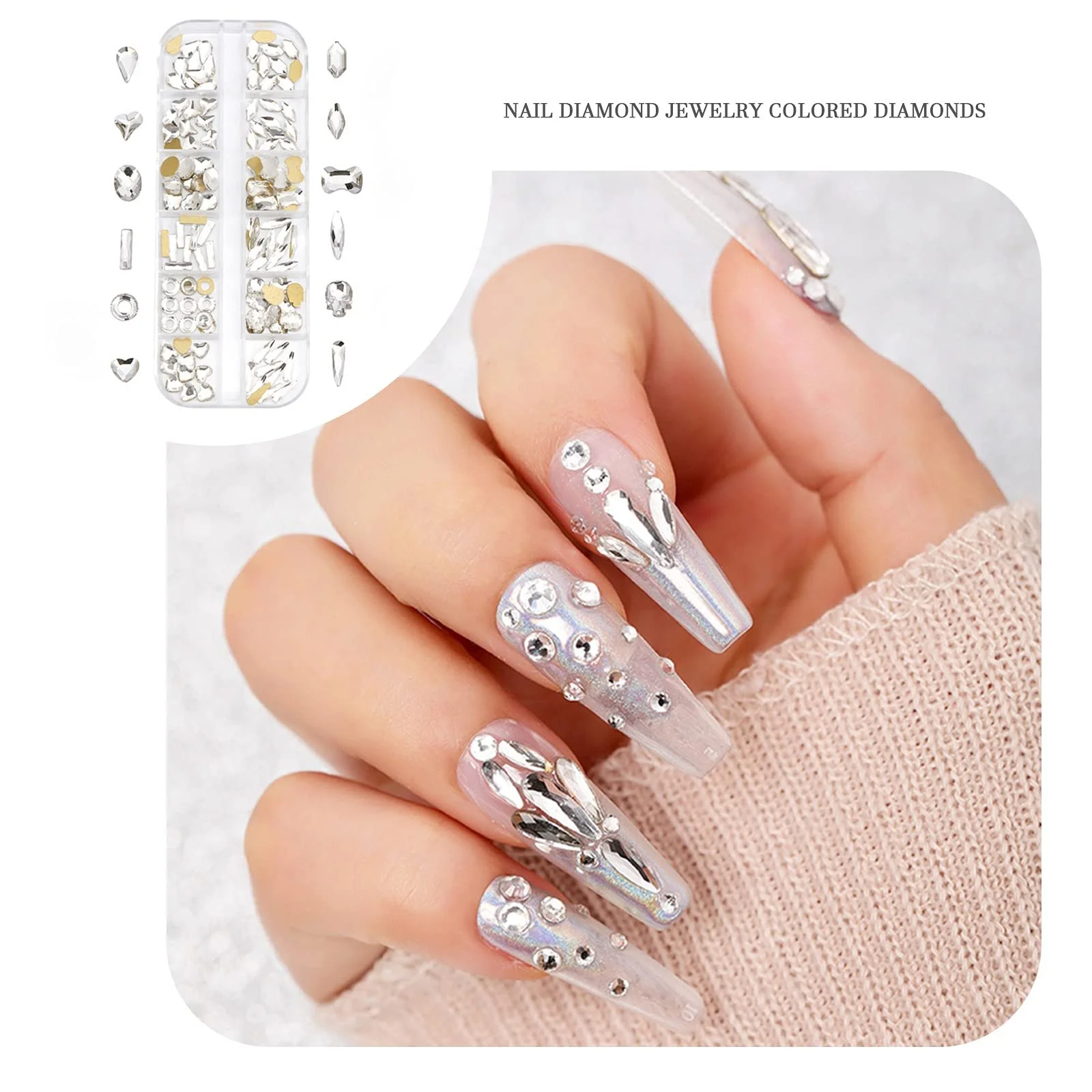 Стразы для ногтей Разные формы AB Бриллианты для ногтей DIY Аксессуары для ногтей, фото №3