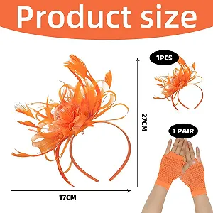 Обруч пір'яний Помаранчевий synthetic.ua - Фото 1