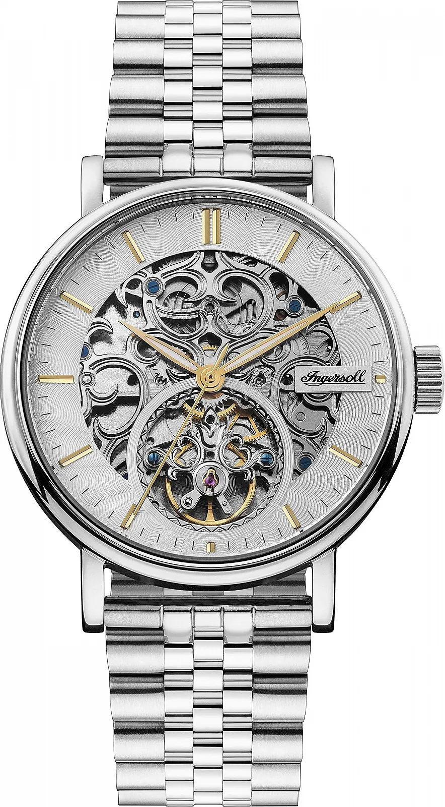 Мужские автоматические часы Ingersoll 1892 The Charles 44 мм со скелетовым циферблатом и браслетом из нержавеющей стали, фото №1 Мужские автоматические часы Ingersoll 1892 The Charles 44 мм со скелетовым циферблатом и браслетом из нержавеющей стали, фото №1