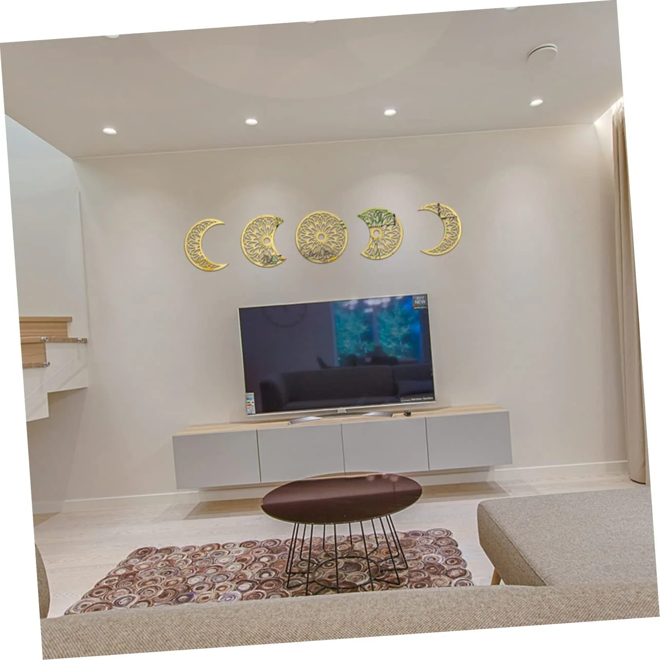 Наклейка Zerodeko 3D Moon Phase Зеркальная самоклеящаяся для спальни и офиса, фото №4