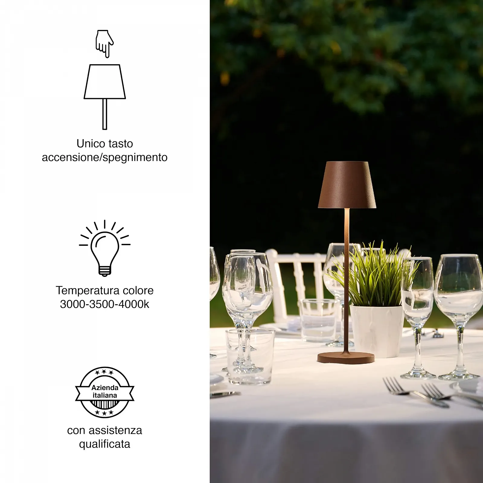 Настільна лампа SuzieV LED Акумуляторна Бездротова Димована Mineral Corten, фото №5