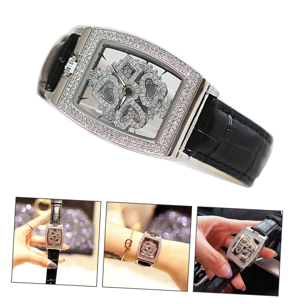 Жіночий годинник Healvian Шкіра Чорний, фото №4 Жіночий годинник Healvian Шкіра Чорний, фото №4