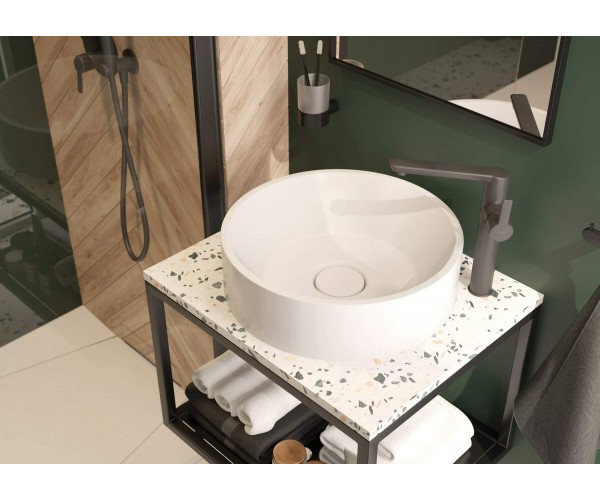 Deante Змішувач для раковини Arnika довж виливу 172мм поворотний 1важіль титан, фото №4