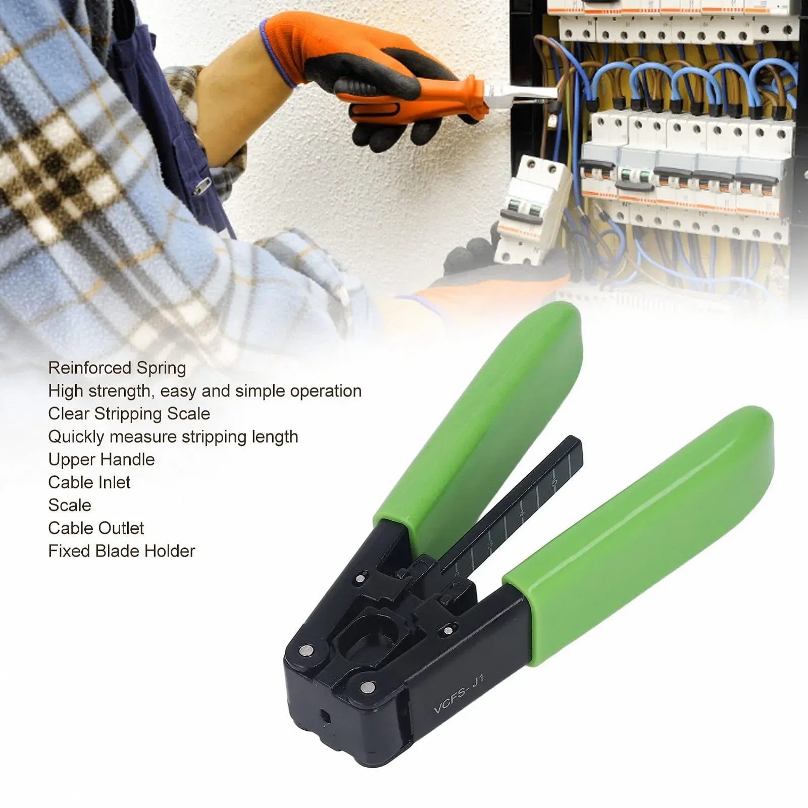 Стриппер для оптического волокна VCFS J1 из легированной стали, фото №3