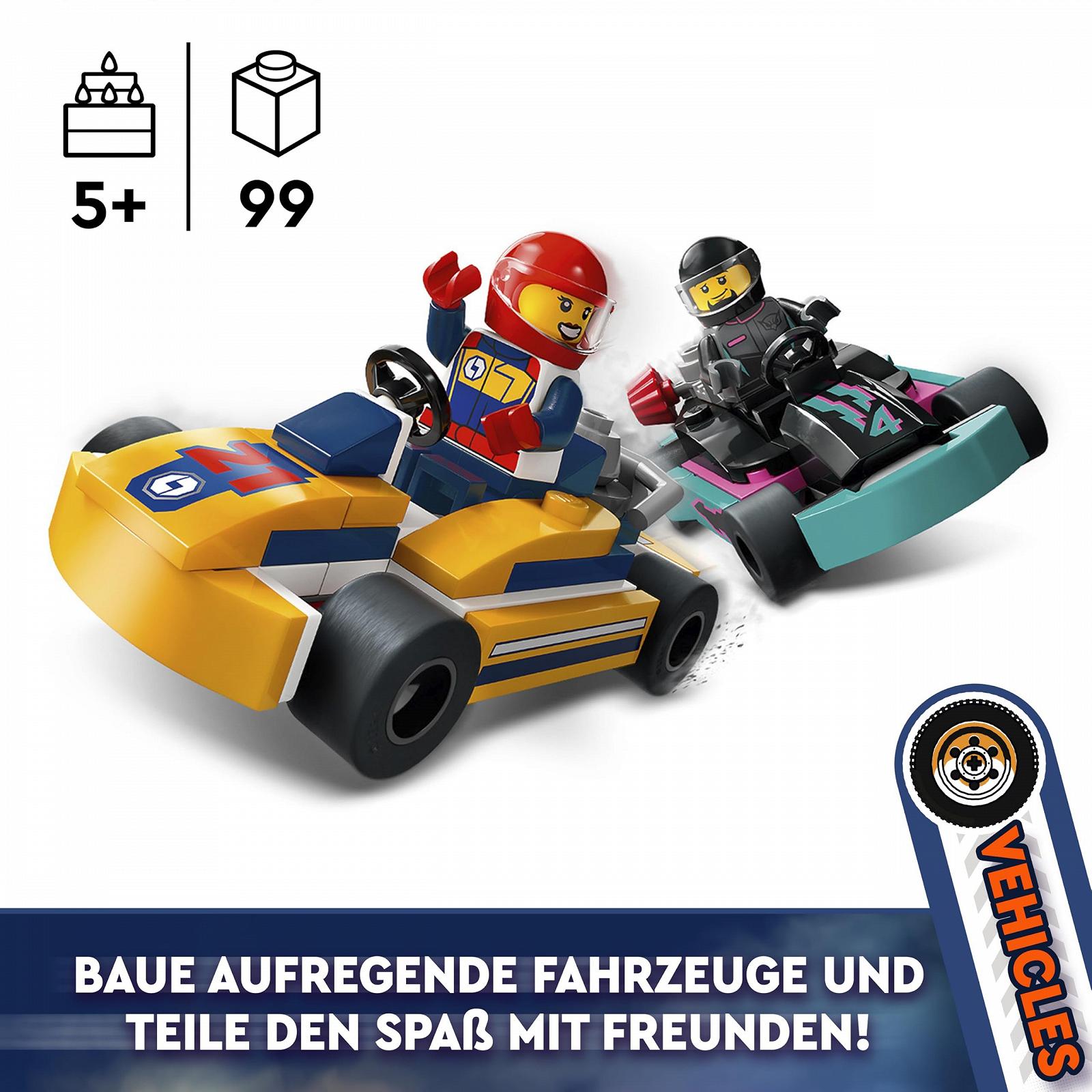 Конструктор LEGO City 60400 Го-карти з гонщиками 2 гоночних автомобілі, фото №5