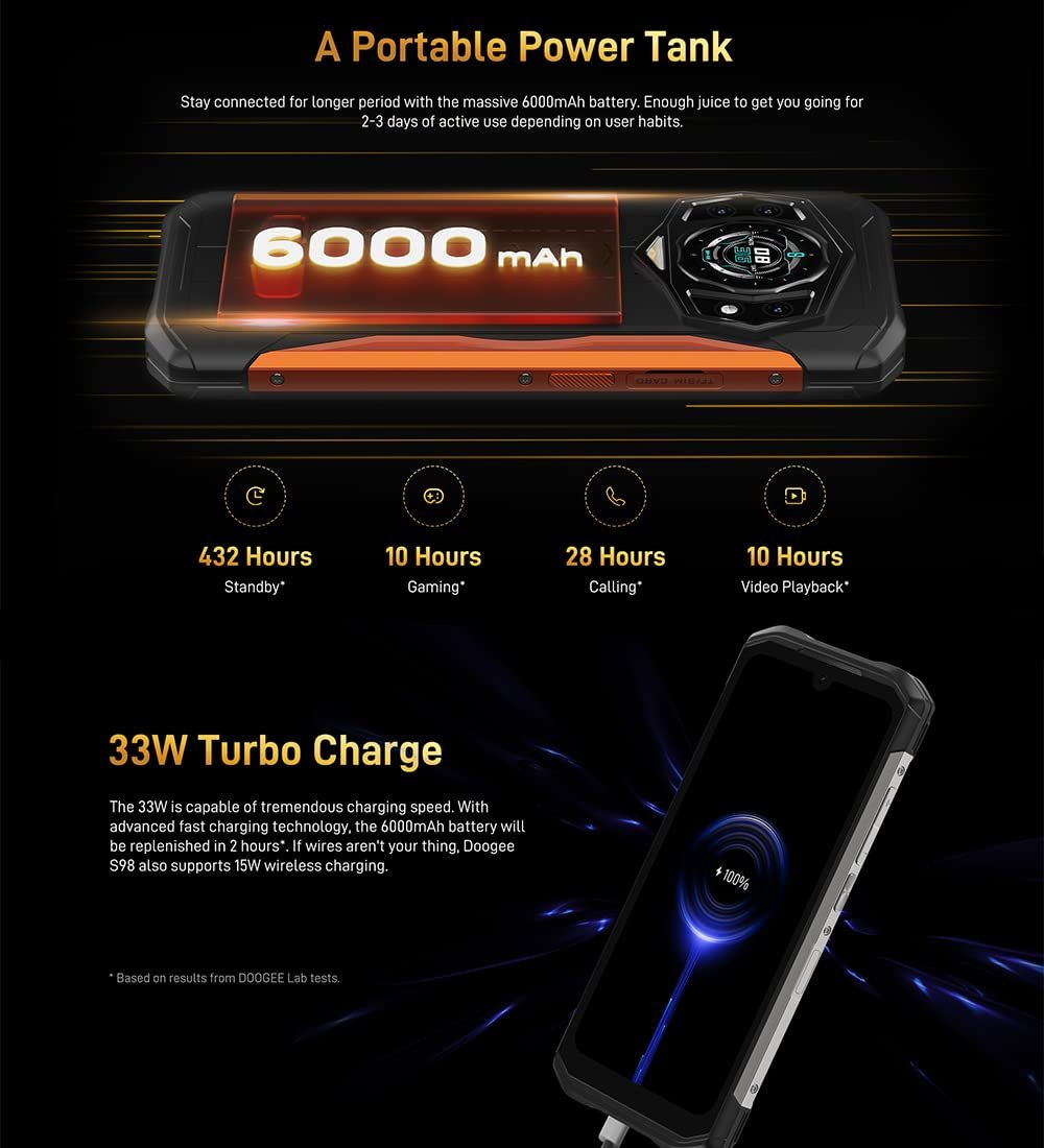 Защищенный смартфон DOOGEE S98 8/256GB 6.22" 6000mAh Black, фото №7