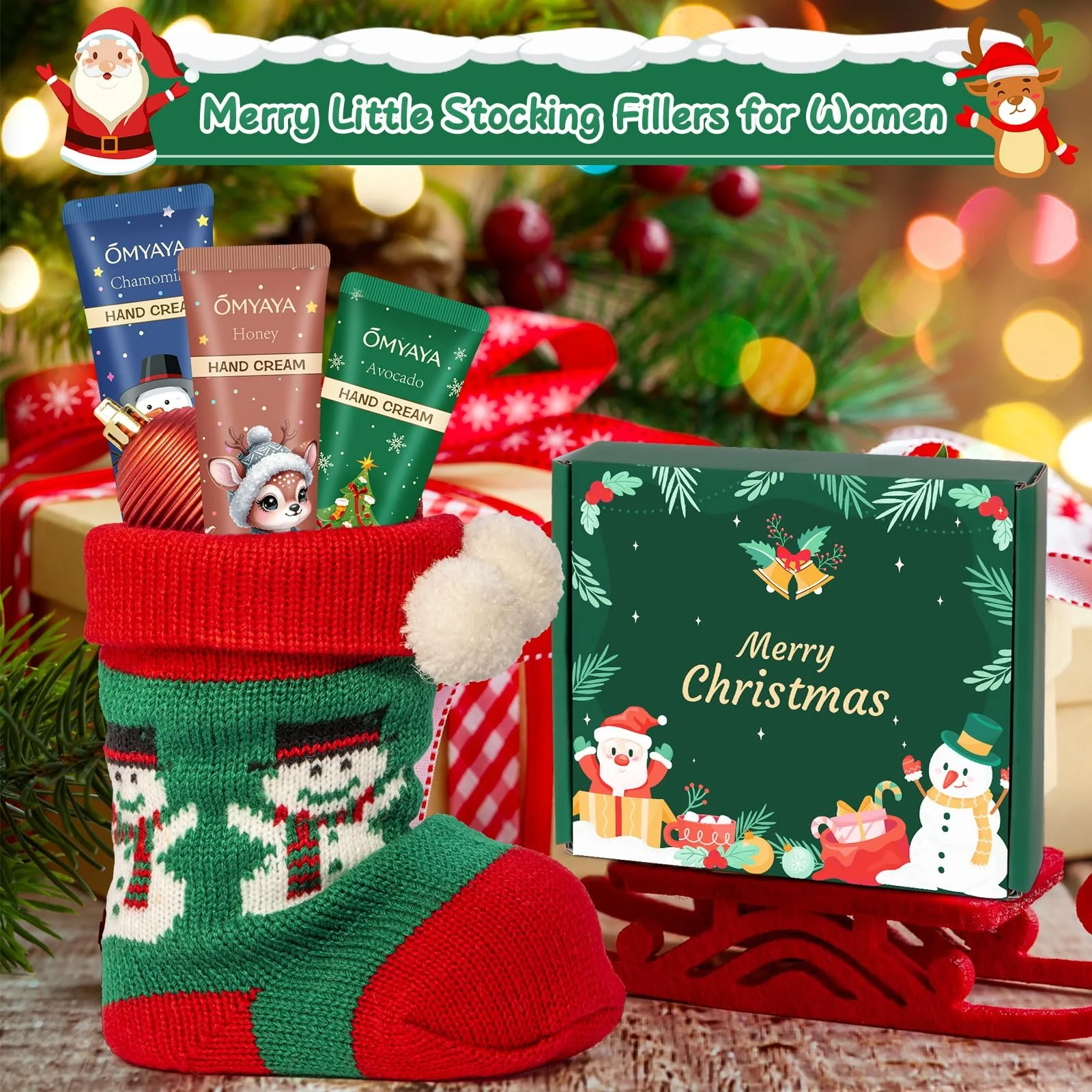 Крем для рук Набор Маленькие рождественские подарки для женщин, 5 x 30 мл Мини кремы для рук Подарочный набор Питательный крем для сухих потрескавшихся рук Маленький подарок для женщин, Коллега, Подруга, Рождество, фото №6