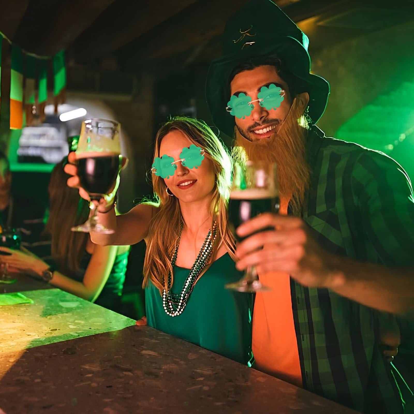 Солнцезащитные очки LIURFLNC Трилистник Зеленый, фото №3