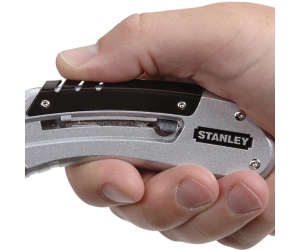 Stanley Ніж Quickslide трапецієподібне лезо 19мм корпус металевий 145мм, фото №6