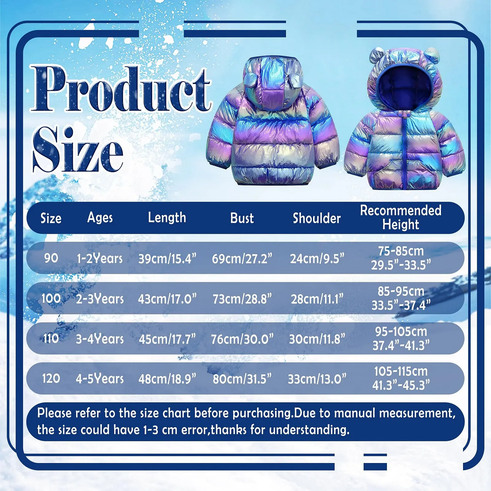 Зимова куртка JinBei для хлопчиків і дівчаток, стьобана, фото №6