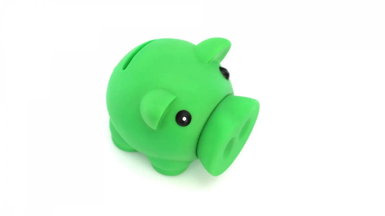 Копилка Свинья из мягкой резины Зеленая, фото №2