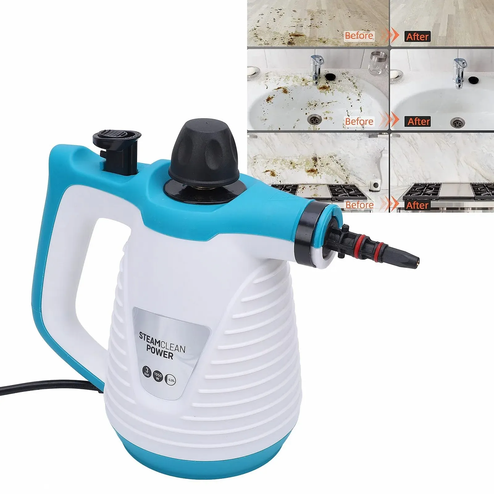 Пароочисник ручний TARSHYRY високого тиску з 9 аксесуарами 350 мл (EU Plug 220-240V), фото №9