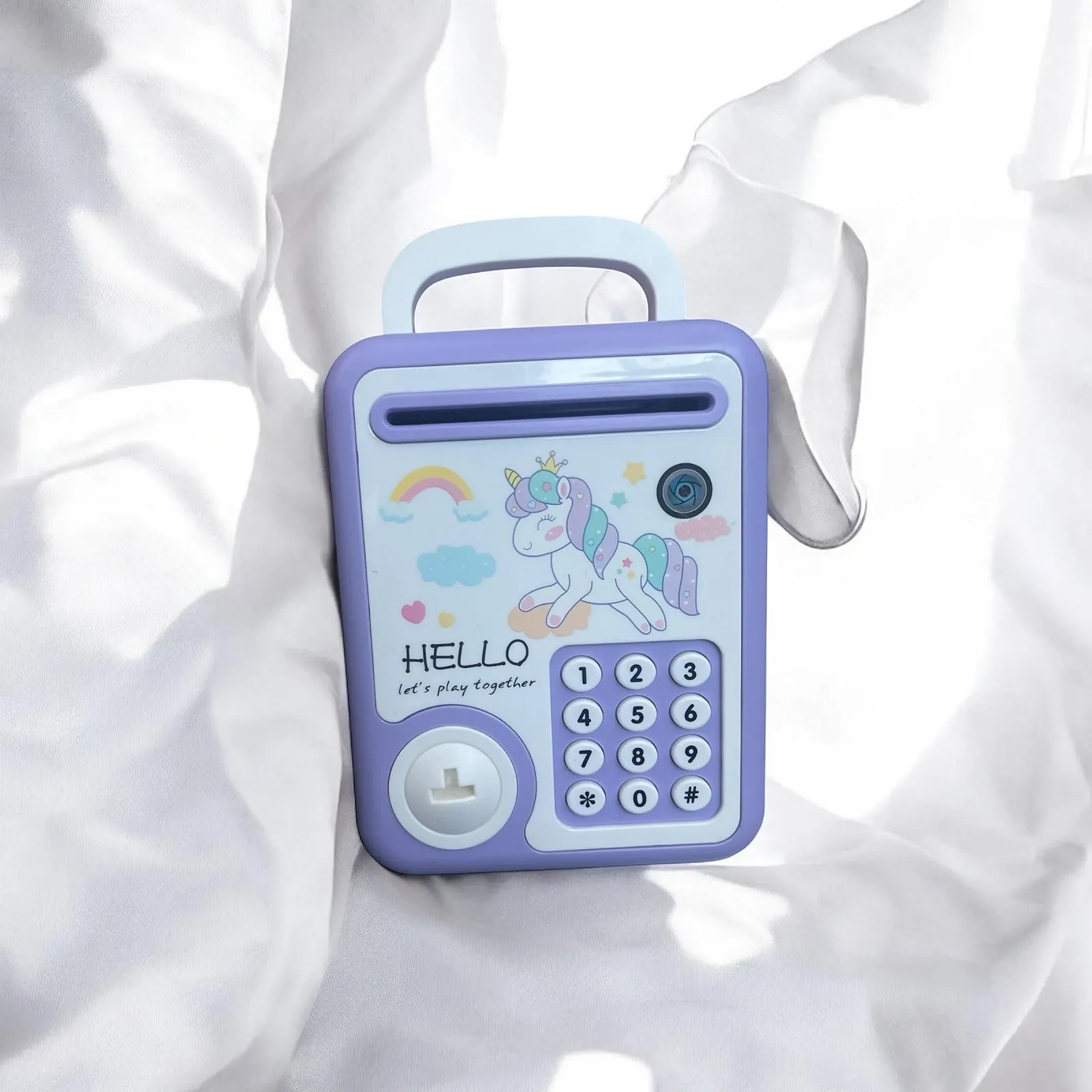 Скарбничка музична електронна Єдиноріг з ключем 16 x 12 x 9 см, фото №5