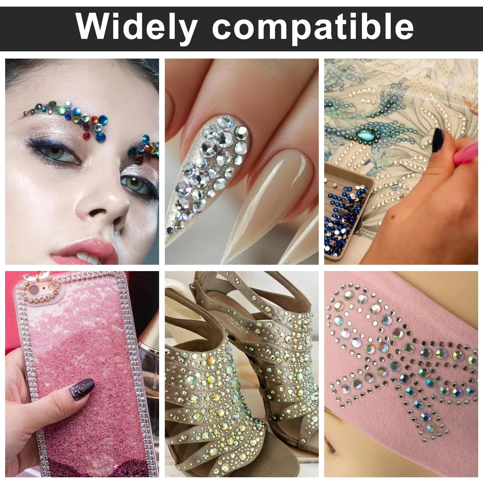 Стразы Самоклеящиеся Блестящие для Рукоделия, для Лица, для Маникюра и Праздничных Аксессуаров, 2310 шт, фото №7