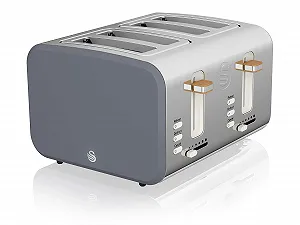 Тостер Swan Nordic ST14620GRYN на 4 скибочки, 1500 Вт, сірий - Фото 1