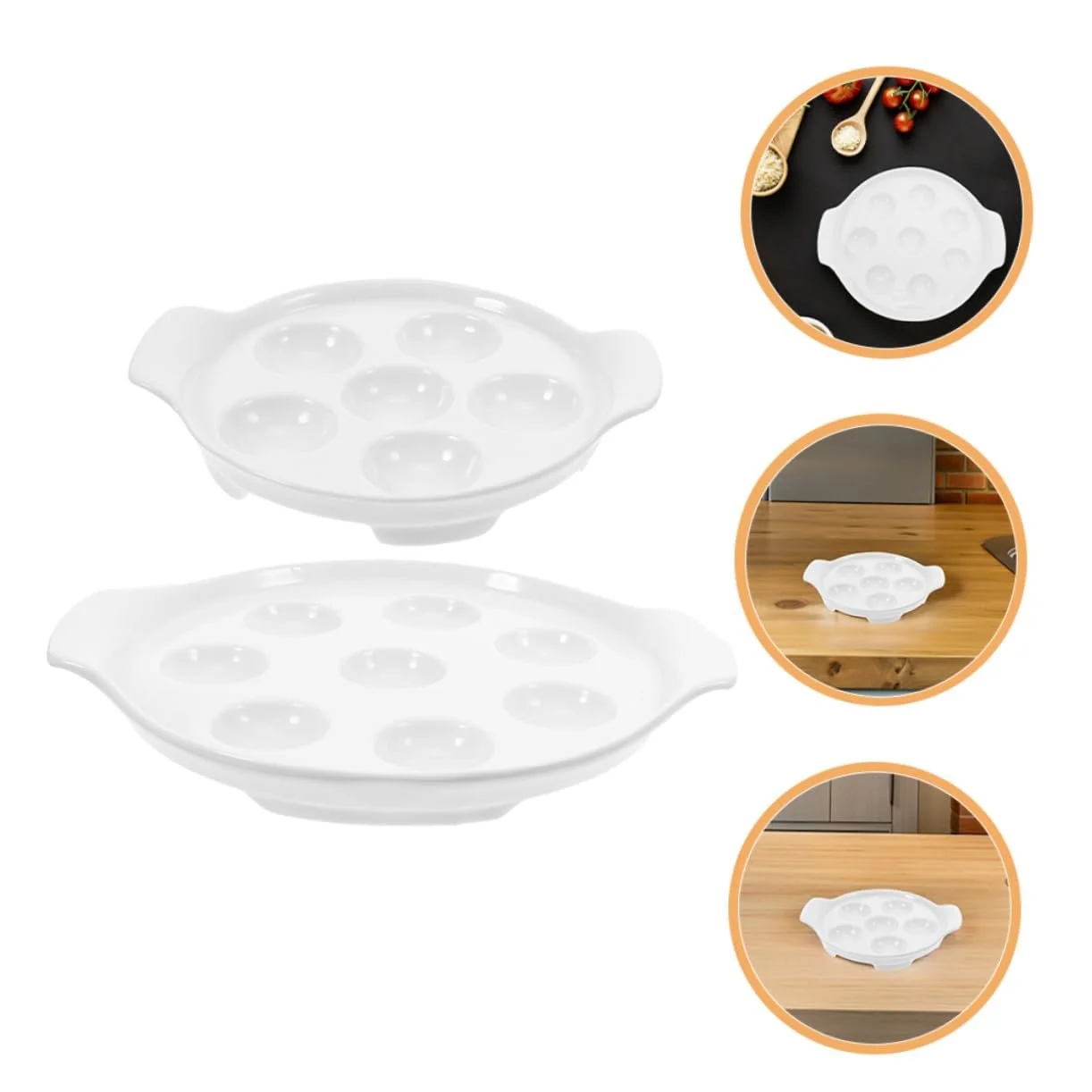 Набір форм для равликів BESTOYARD Керамічні порцелянові на ніжках 2 шт. Білий, фото №8