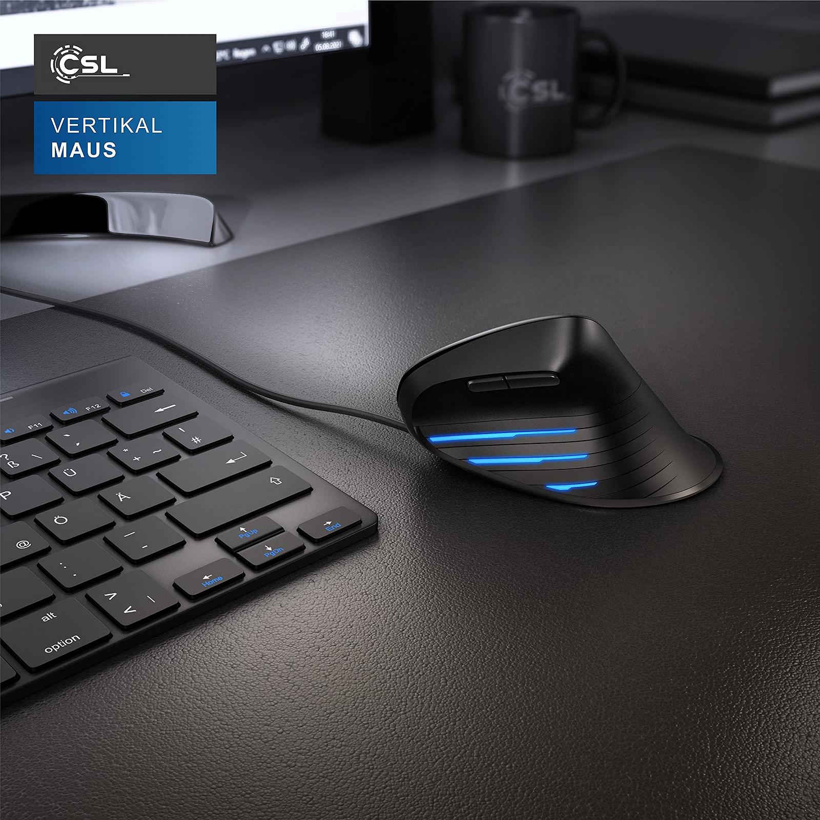 Мышь CSL Эргономичная 6400 DPI USB Проводная Вертикальная, фото №7