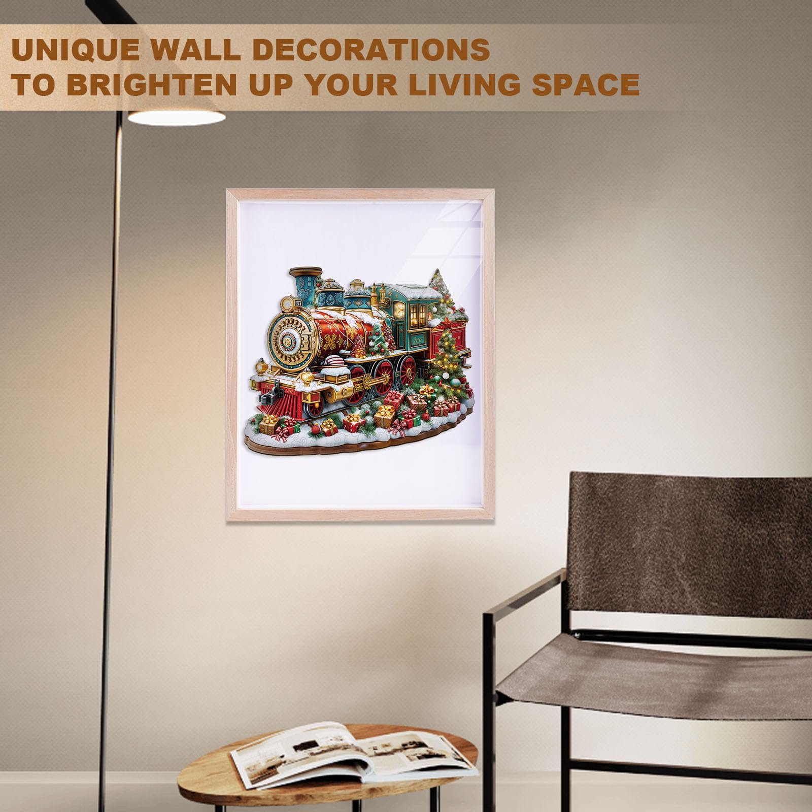 Деревянный пазл WOODBESTS Рождественский поезд 240 деталей 34 x 27.8 см, фото №5