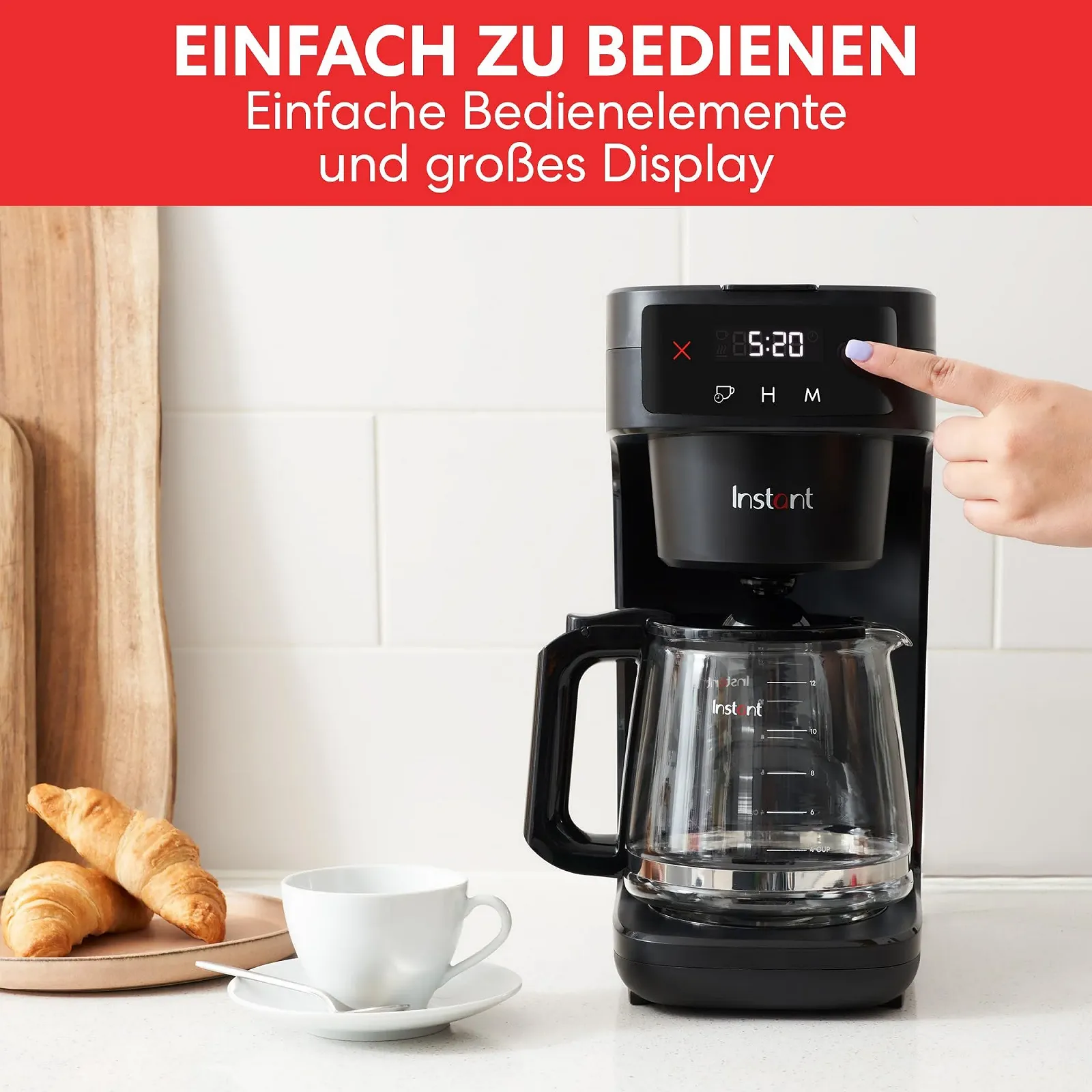 Крапельна кавоварка Instant Infusion Brew Програмована 12 чашок Багаторазовий фільтр Цифровий дисплей Скляний глечик Підігрів, фото №5