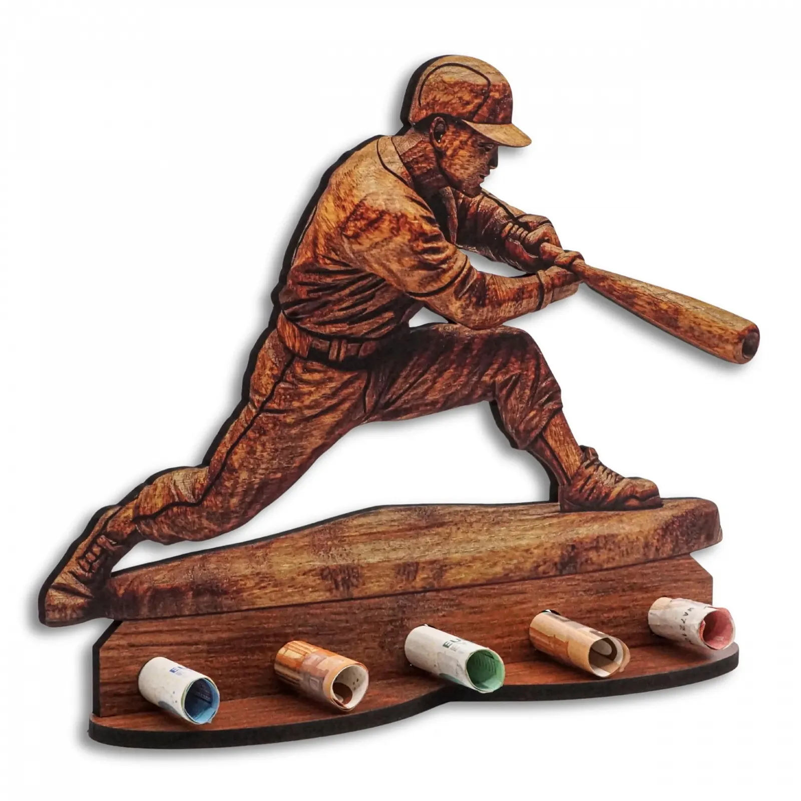 Креативный денежный подарок DRO Design Деревянный вид Бейсбольный мотив Украшение, фото №1 Креативный денежный подарок DRO Design Деревянный вид Бейсбольный мотив Украшение, фото №1