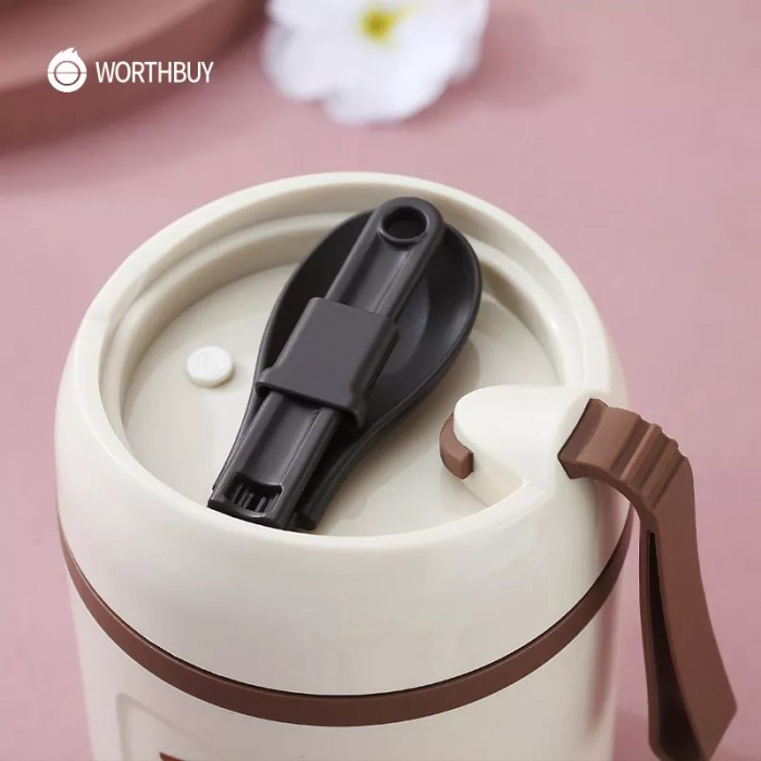 Термо суп ланч бокс для рідкого Home 450 мл бежева, фото №4 Термо суп ланч бокс для рідкого Home 450 мл бежева, фото №4