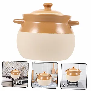 Кастрюля керамическая с крышкой термостойкая винтажная synthetic.ua - Фото 1