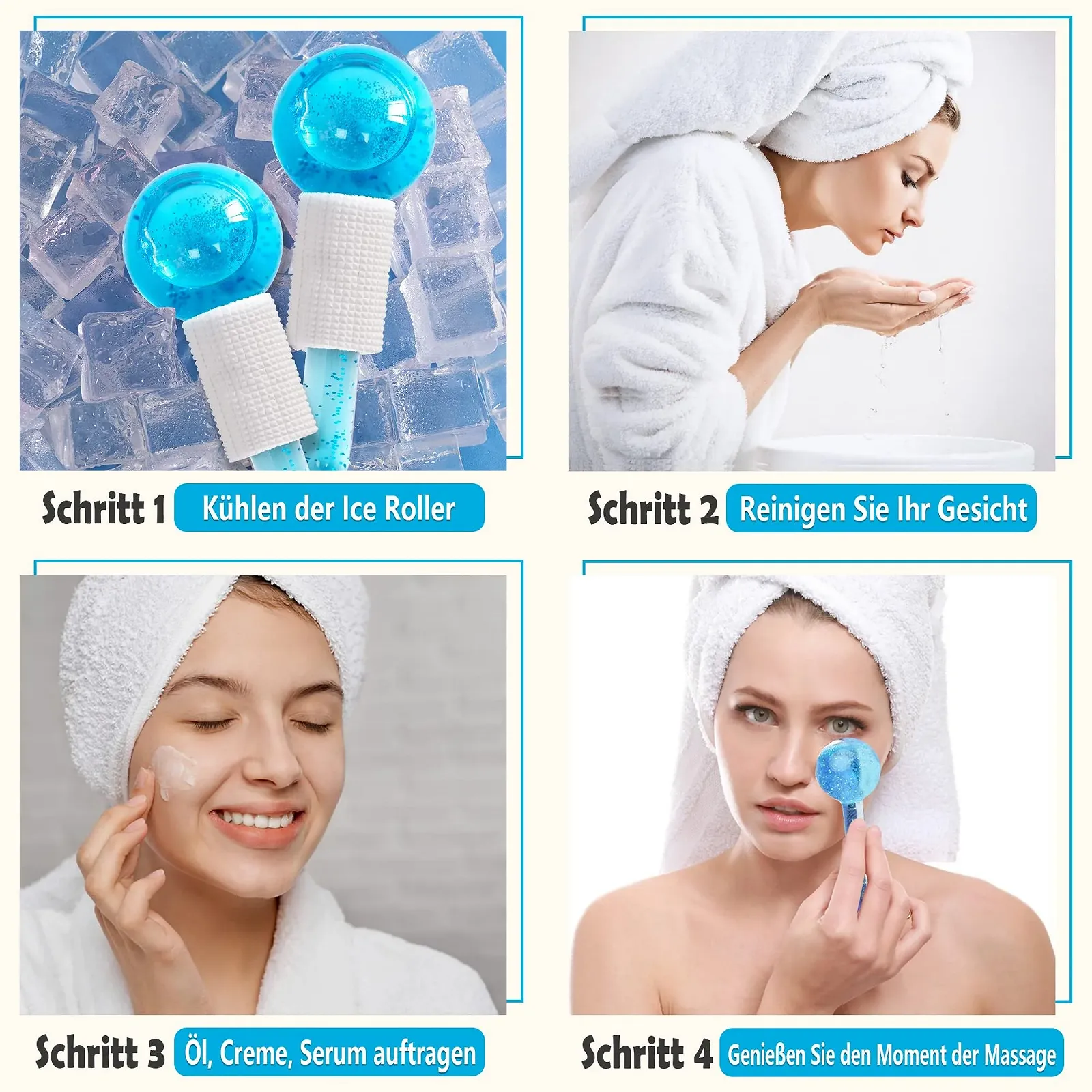 Кулі Крижані для Обличчя, 2 шт, Блакитні, фото №5