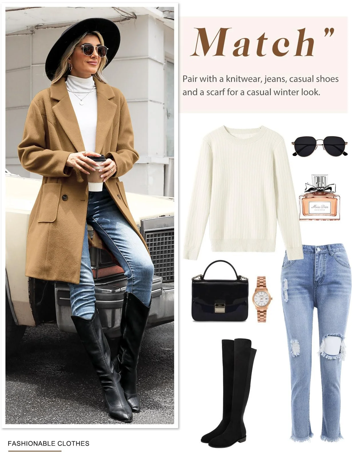 Пальто Yuson Girl Зимнее Женское Длинное Шерстяное, фото №7