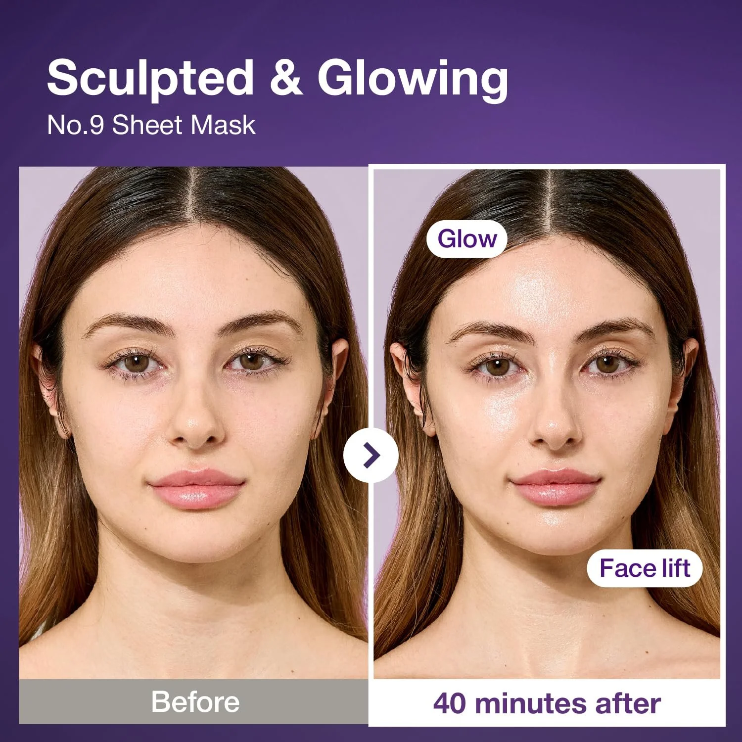 Тканинна маска numbuzin No.9 NAD+ Organic для обличчя, покращує лінію підборіддя, 4 шт + бандаж, фото №2