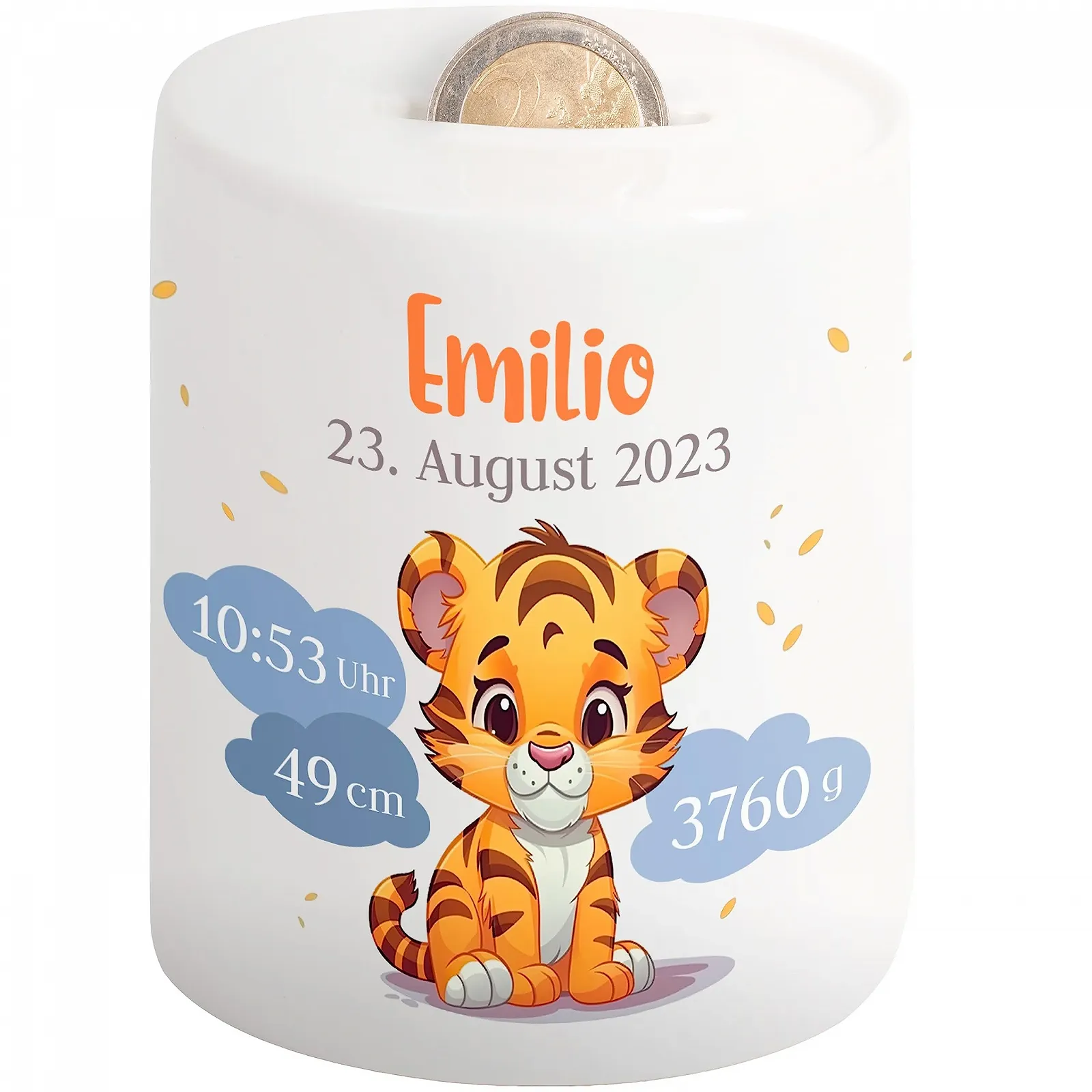 Скарбничка для дітей Керамічна Тигр Персоналізована, фото №1