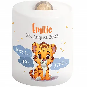 Скарбничка для дітей Керамічна Тигр Персоналізована - Фото 1