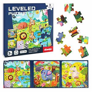 Пазл магнітний 3-в-1 Ліс 16-20-25 деталей Книга-пазл для подорожей - Фото 1