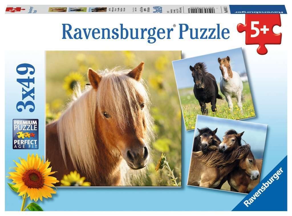 Пазл Ravensburger 80113 Lovely Horses 3 x 49 деталей, фото №1