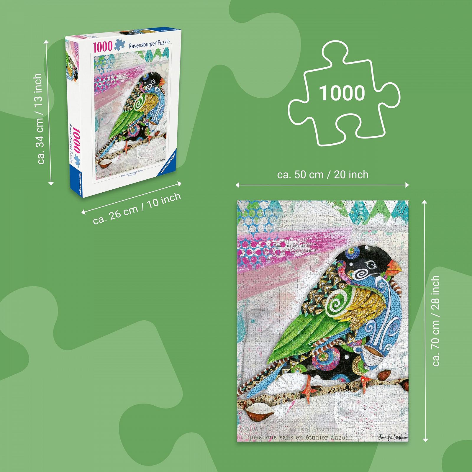 Пазл Ravensburger 12001438 Swirly Bird 1000 деталей, фото №3