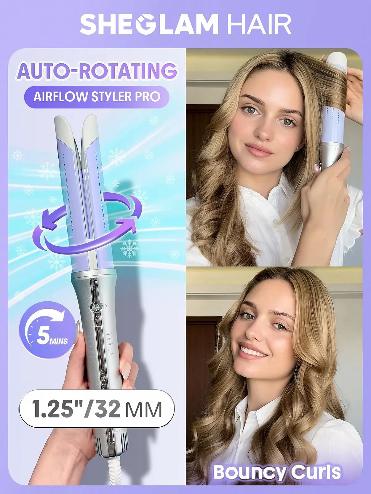 Автоматична плойка SHEGLAM One Touch Cold Air 32 мм, фото №2 Автоматична плойка SHEGLAM One Touch Cold Air 32 мм, фото №2