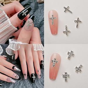 3D Крестики для ногтей, 10 шт, металлический сплав, кристаллы synthetic.ua - Фото 1