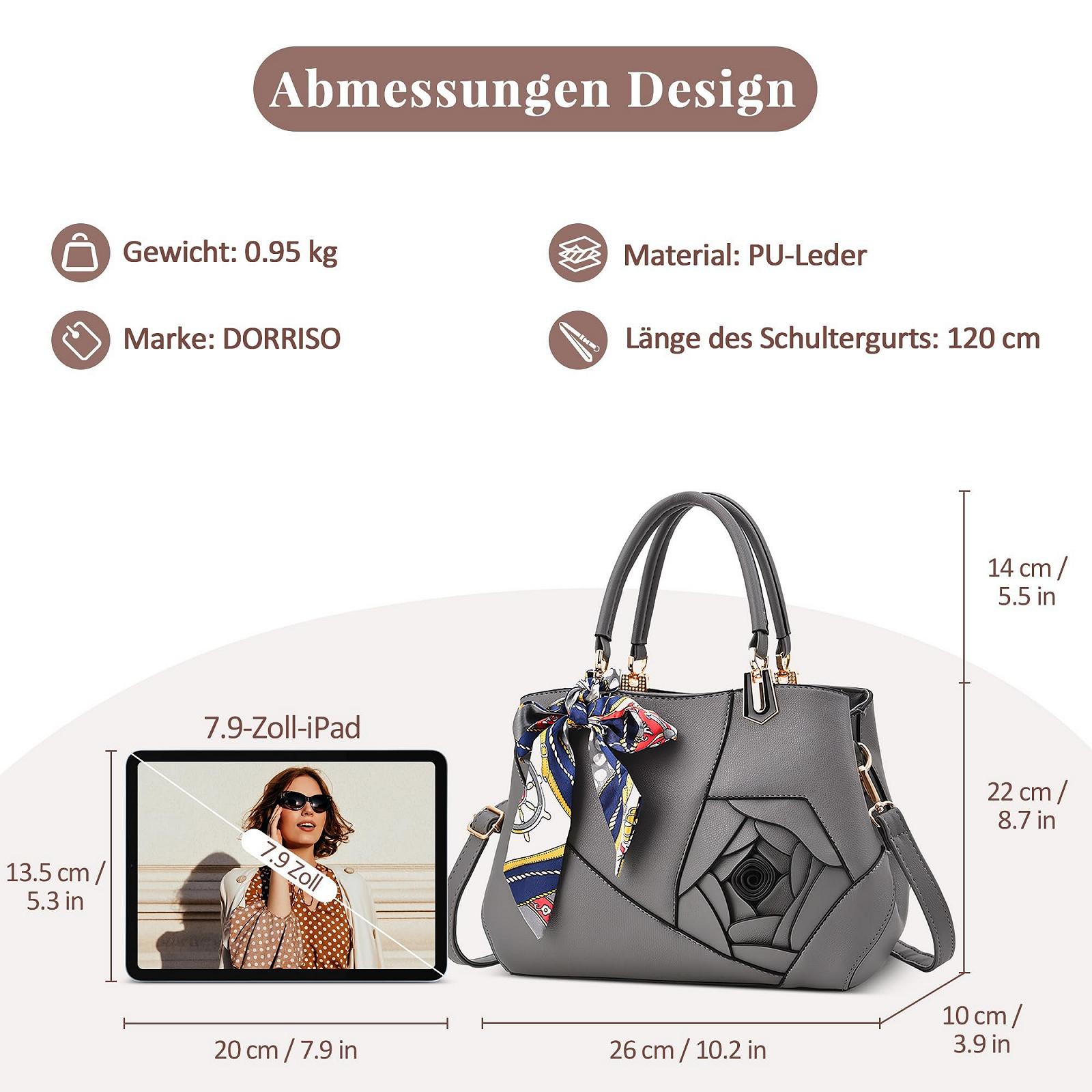 Сумка DORRISO с ручкой сверху, серая, L, фото №6