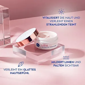 Денний крем NIVEA Vital Radiant Complexion живильний для зрілої шкіри з олією пелюсток троянди та кальцієм 50 ml synthetic.ua - Фото 1