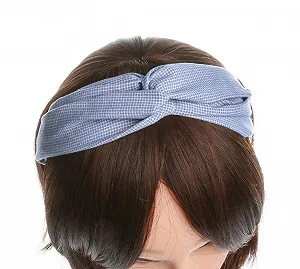 Повязка на голову для йоги axy HB5a Сине-белая в клетку synthetic.ua - Фото 1