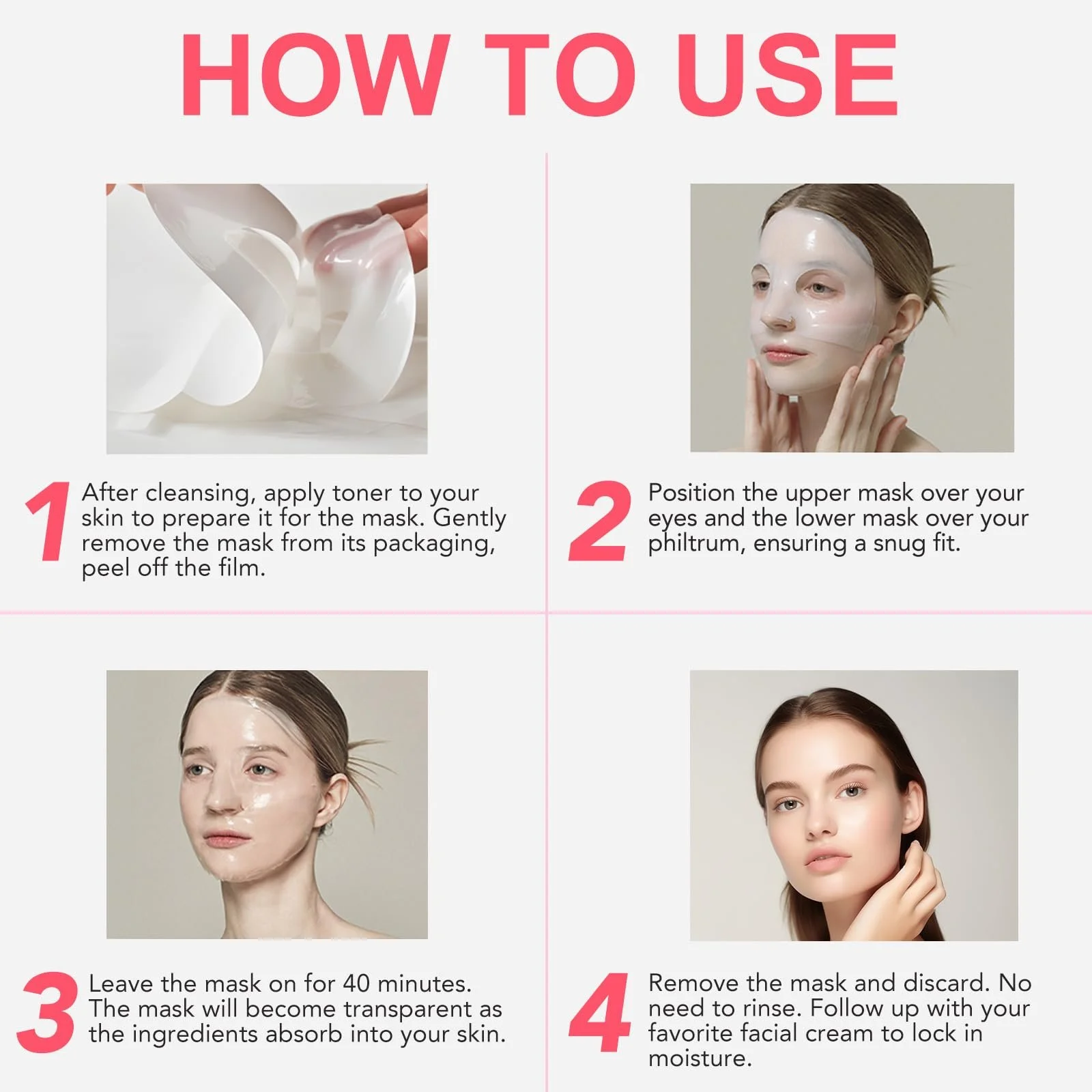 Маска колагенова нічна, упаковка з 4 масок. Гідрогелева, фото №7