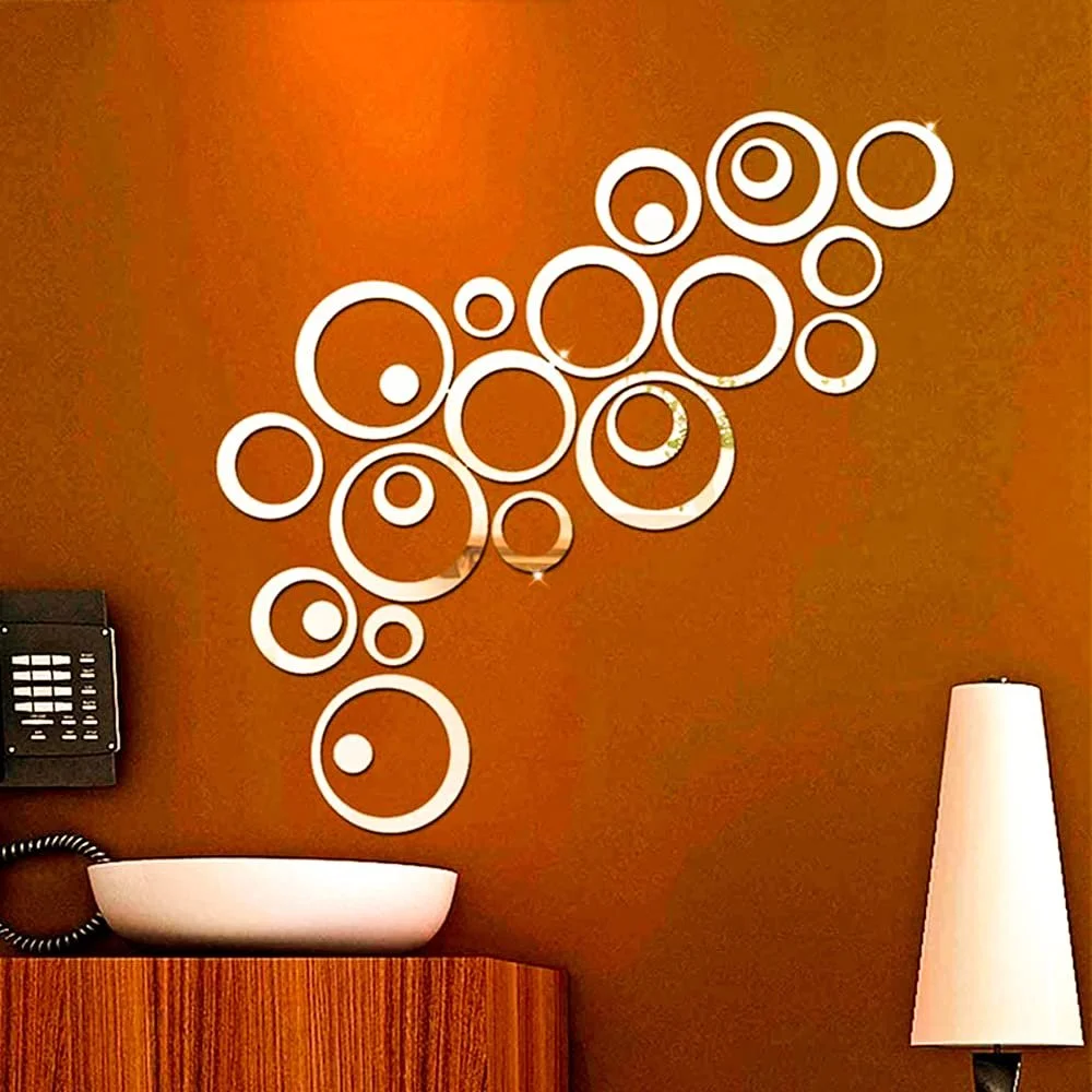 Наклейки на стіну 3D Mirror 48 шт. Акрилові Круглі Дзеркальні Сріблясті, фото №7 Наклейки на стіну 3D Mirror 48 шт. Акрилові Круглі Дзеркальні Сріблясті, фото №7