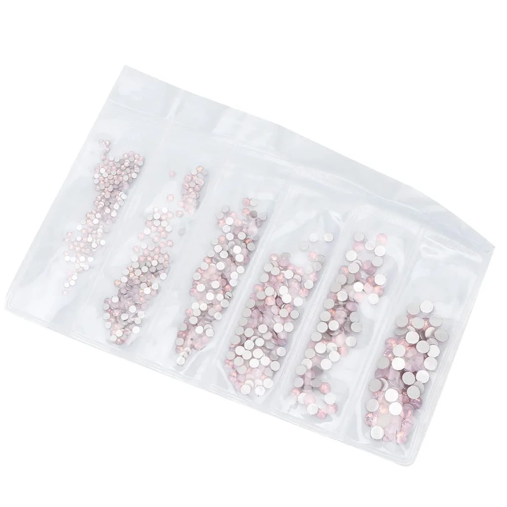 Набір кришталевих скляних стразів для декору, кольоровий DIY високоякісний матеріал пакунок матеріалів для рукоділля для костюмів, виготовлення телефонів Колір рожевого протеїну, фото №6