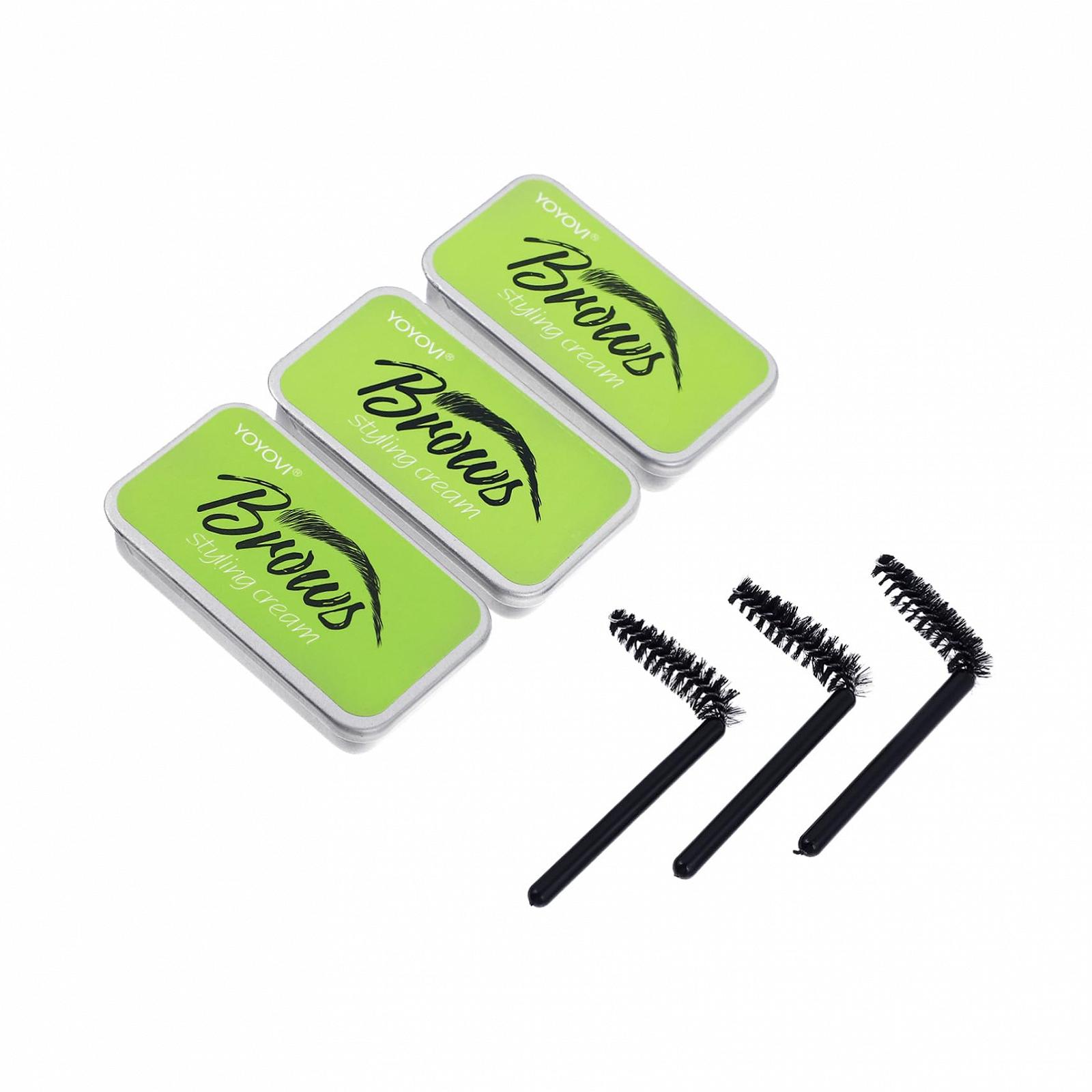 Крем DRESSOOS 3 Sätze для брів натуральний та водостійкий гель-текстура, фото №1