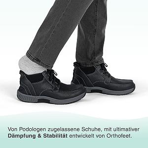 Чоловічі ортопедичні черевики Orthofeet Verno зі шкіряним верхом без шнурівки synthetic.ua - Фото 1