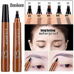 Олівець для брів 4 Points 4 Tipped Liquid Waterproof Long-Lasting Dark Brown + Light Brown synthetic.ua - Фото 1