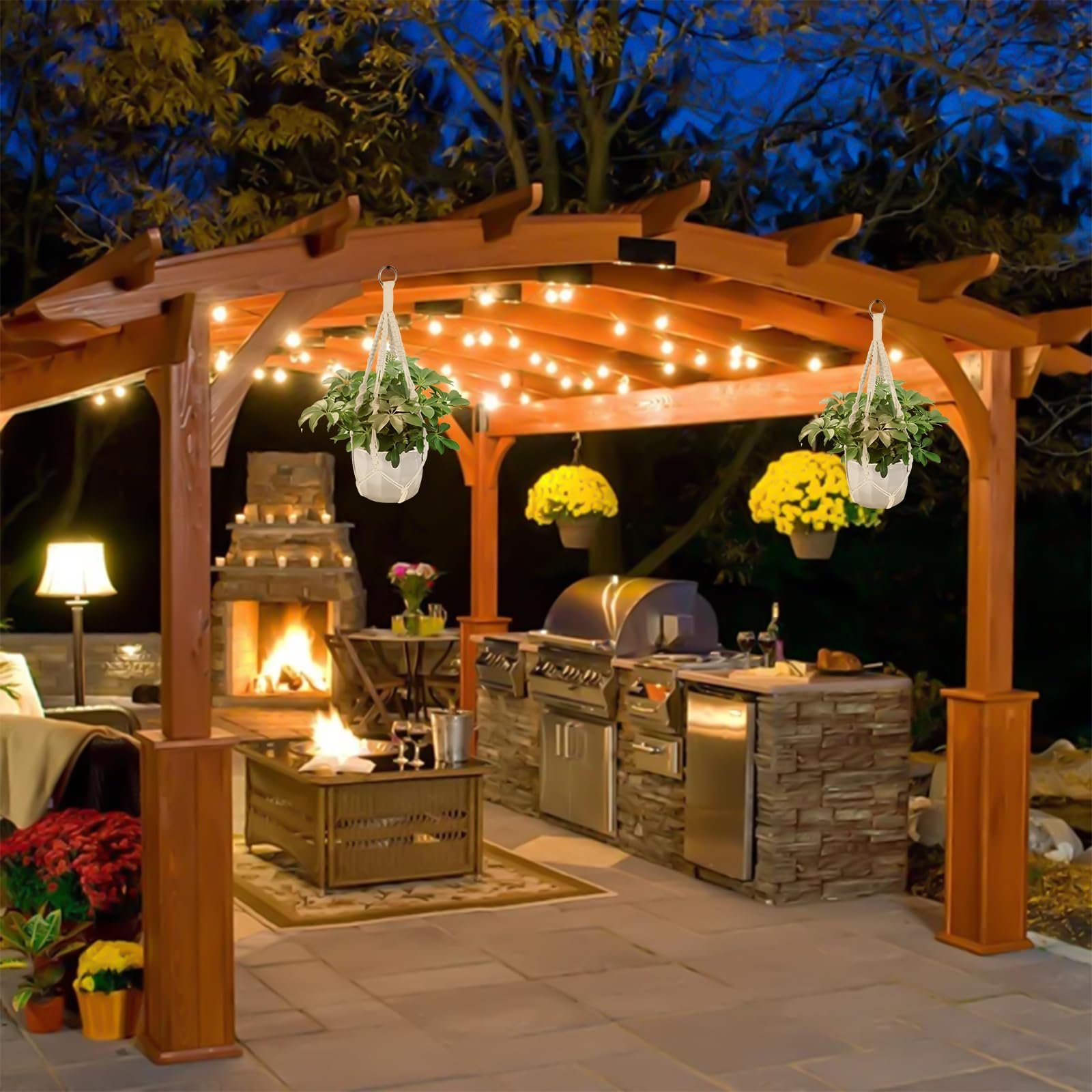 Підвісні кошики Тримачі для рослин макраме 2 шт. 50 см, фото №4 Підвісні кошики Тримачі для рослин макраме 2 шт. 50 см, фото №4